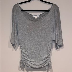 White House Black Market Light Grey Short Sleeve